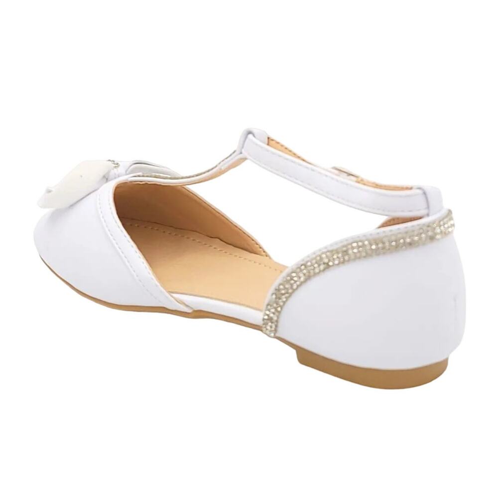 AXZ Adorababy Youth Girls T-Strap D'orsay Ballet Flats Size US 3 White BA0058 - Picture 3 of 5